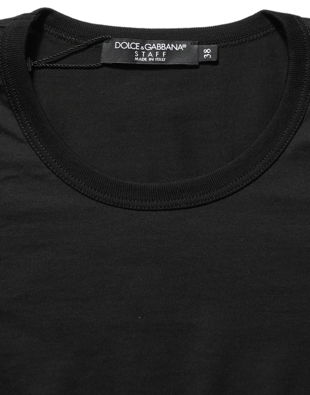 Dolce & Gabbana Schwarzes Baumwoll-T-Shirt mit Rundhalsausschnitt und kurzen Ärmeln