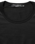 Dolce & Gabbana Schwarzes Baumwoll-T-Shirt mit Rundhalsausschnitt und kurzen Ärmeln