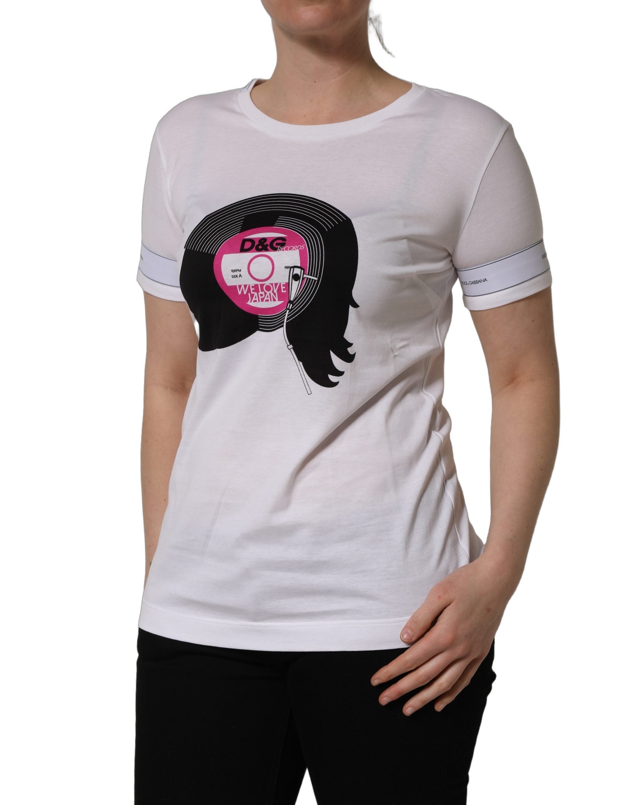 Dolce & Gabbana Weißes D&G WE LOVE JAPAN Print Baumwoll-T-Shirt