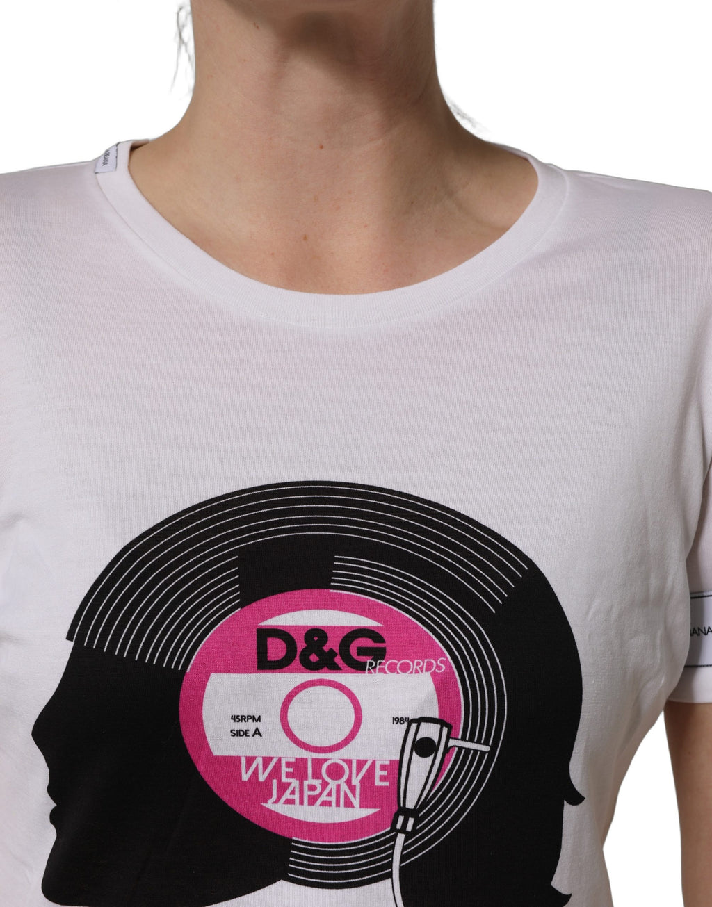 Dolce & Gabbana Weißes D&G WE LOVE JAPAN Print Baumwoll-T-Shirt