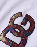 Dolce & Gabbana Weißes Baumwoll-T-Shirt mit DG-Logo-Patch und Rundhalsausschnitt