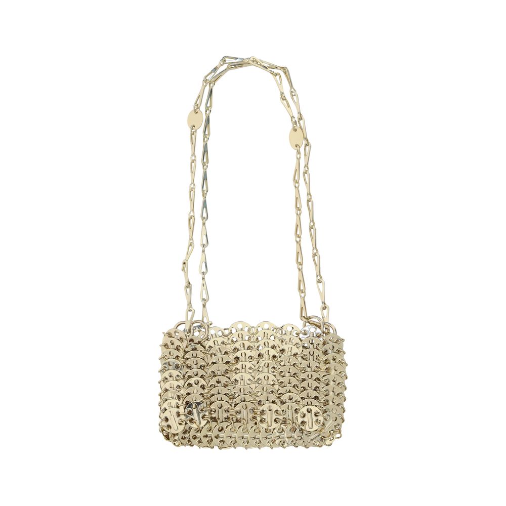 Rabanne Zweifarbige Schultertasche aus Messing