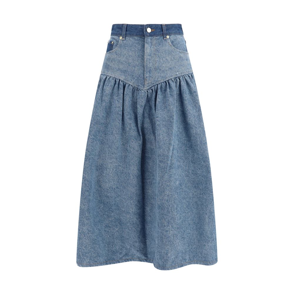 Ganni Blaue Jeansrock