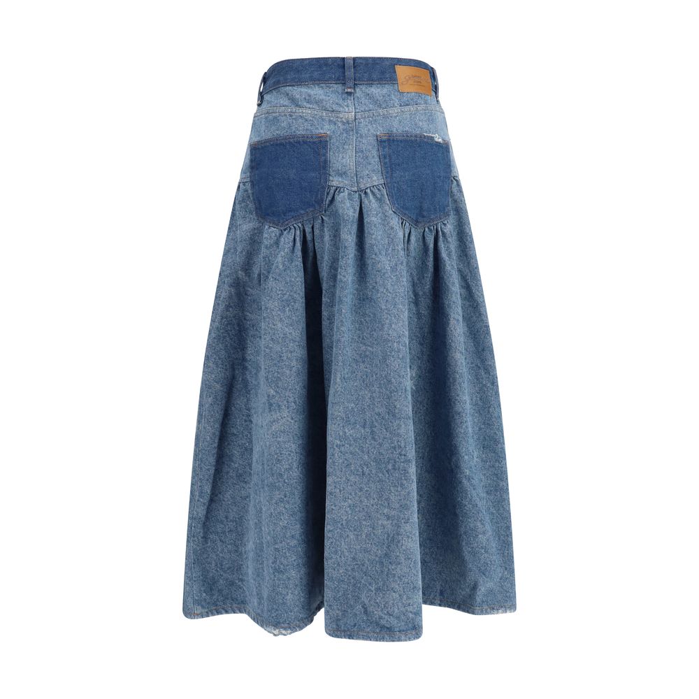 Ganni Blaue Jeansrock