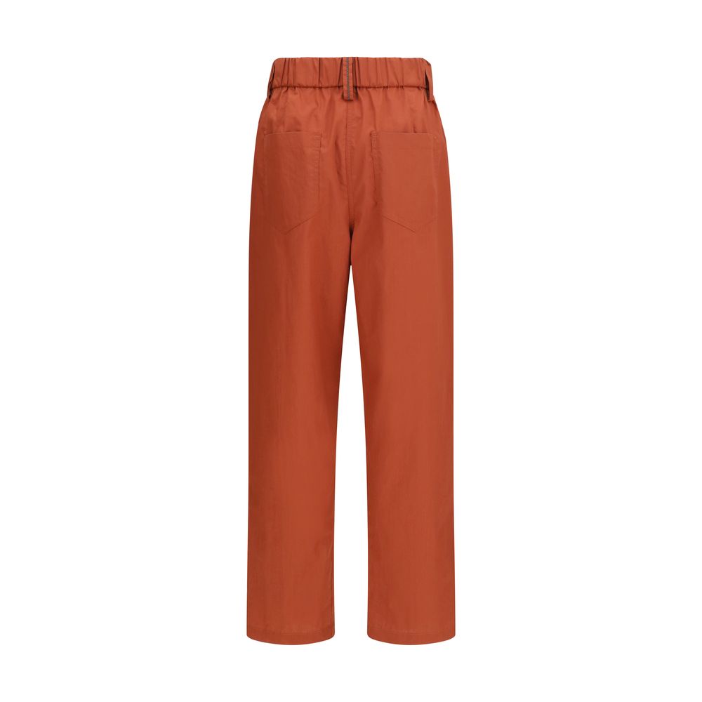 Brunello Cucinelli Orange Baumwollhose für die Freizeit