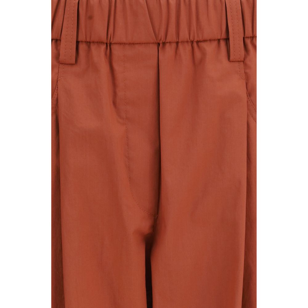 Brunello Cucinelli Orange Baumwollhose für die Freizeit