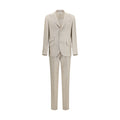 Brunello Cucinelli Beige Seidenanzug Zweiteiler