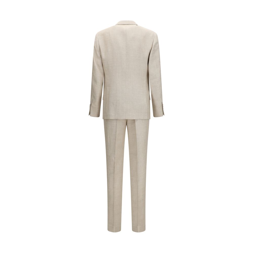 Brunello Cucinelli Beige Seidenanzug Zweiteiler