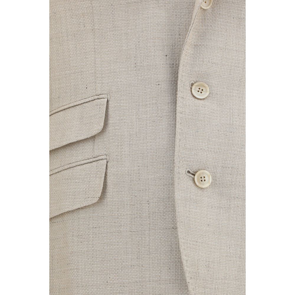 Brunello Cucinelli Beige Seidenanzug Zweiteiler