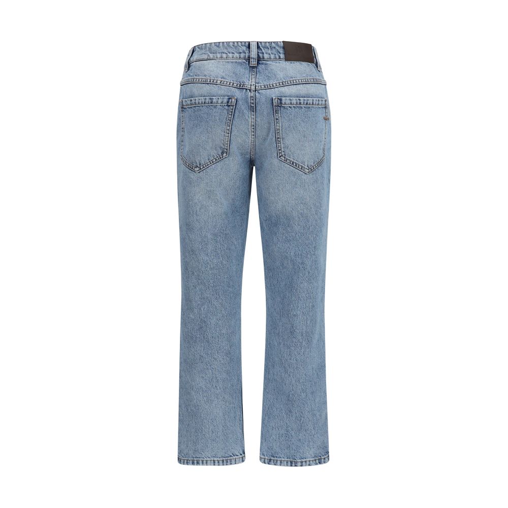 Brunello Cucinelli Blaue Jeans aus Baumwolle im geraden Schnitt