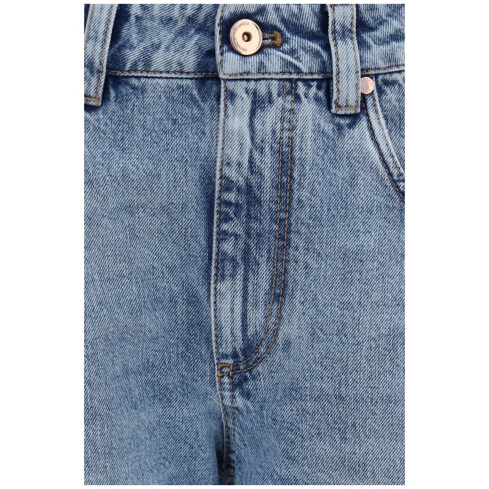 Brunello Cucinelli Blaue Jeans aus Baumwolle im geraden Schnitt