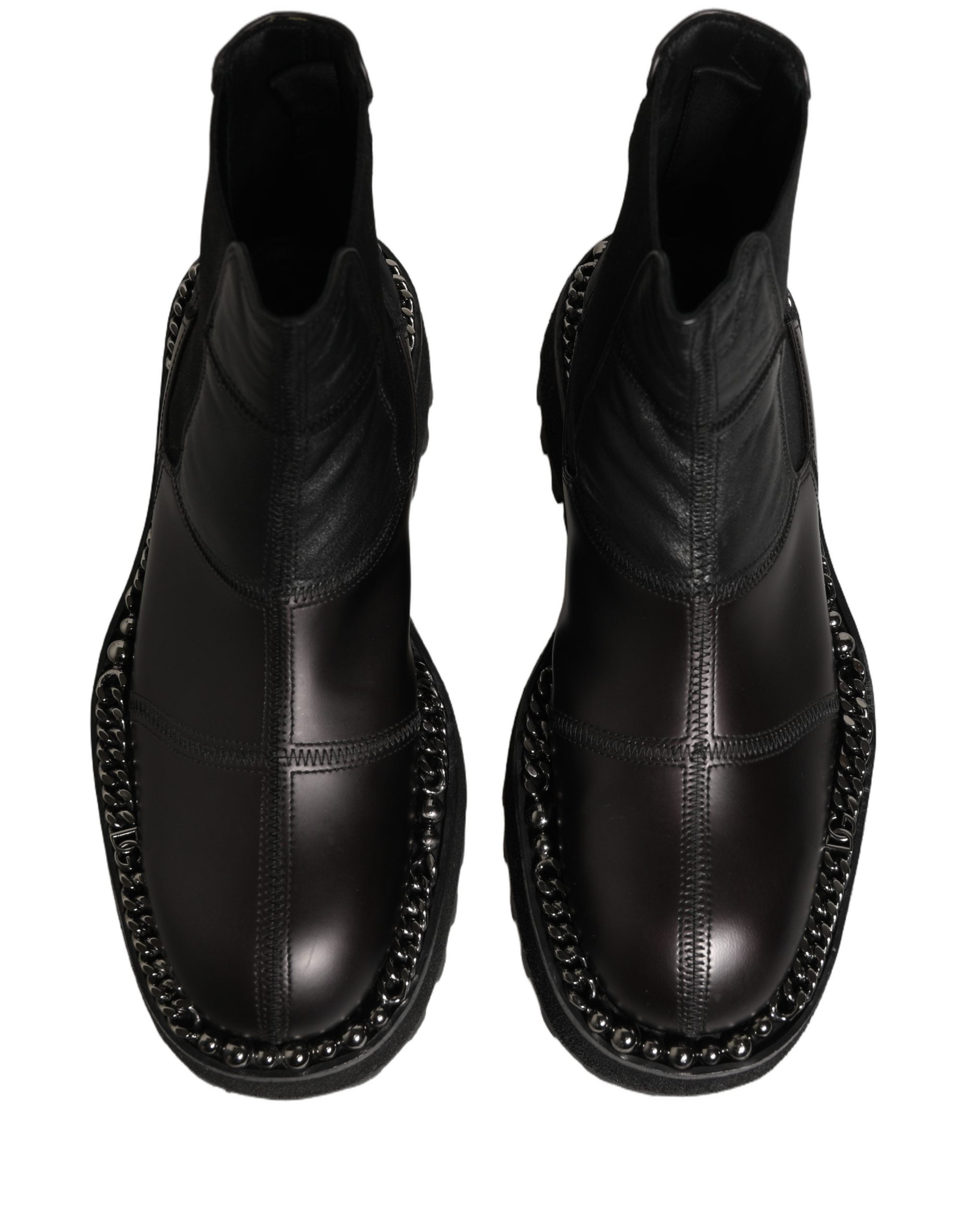 Dolce & Gabbana Schwarze Chelsea Boots aus Leder zum Schlüpfen