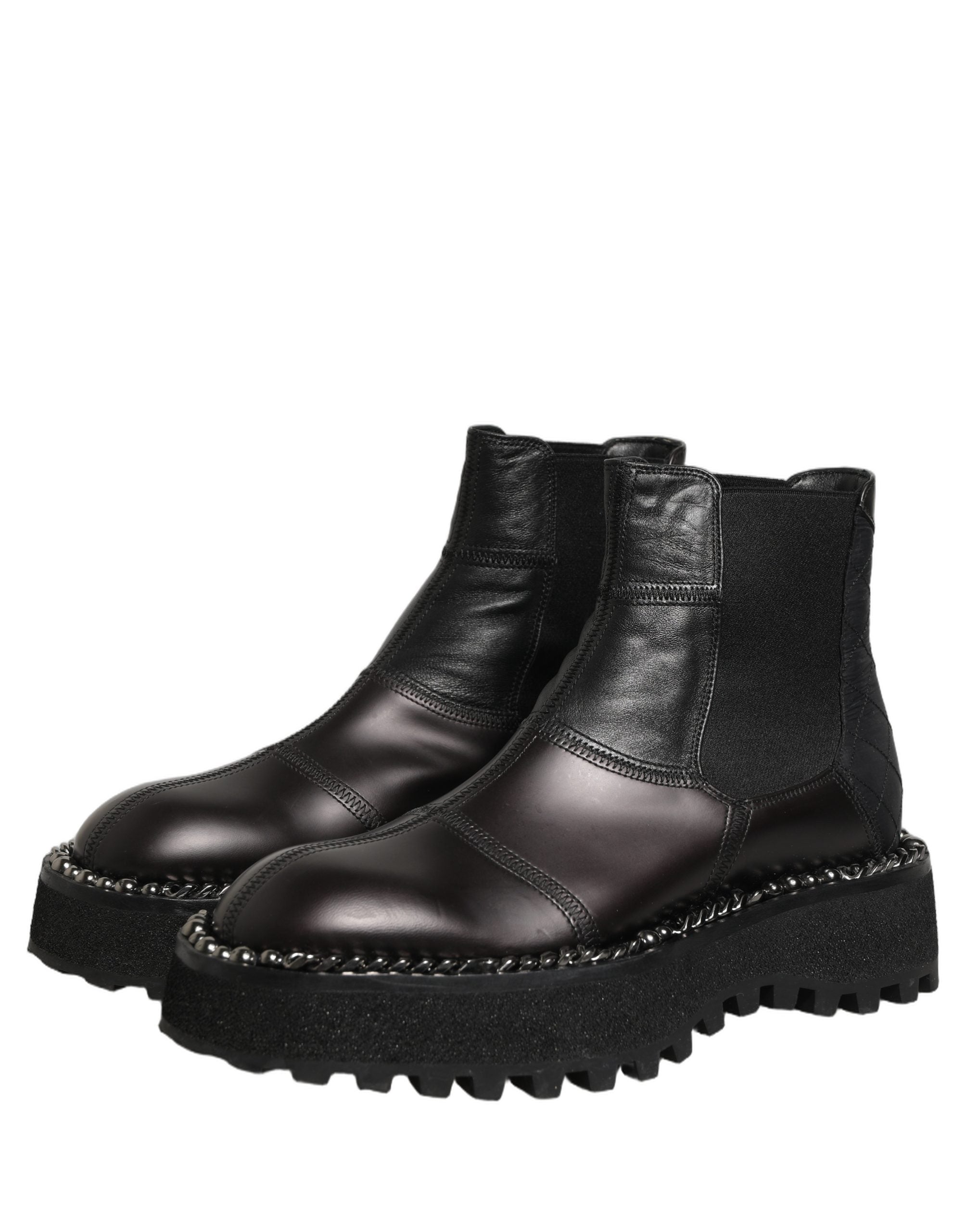 Dolce & Gabbana Schwarze Chelsea Boots aus Leder zum Schlüpfen