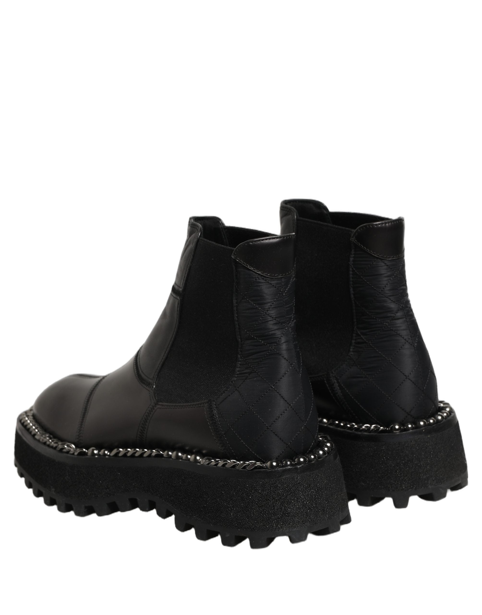 Dolce & Gabbana Schwarze Chelsea Boots aus Leder zum Schlüpfen