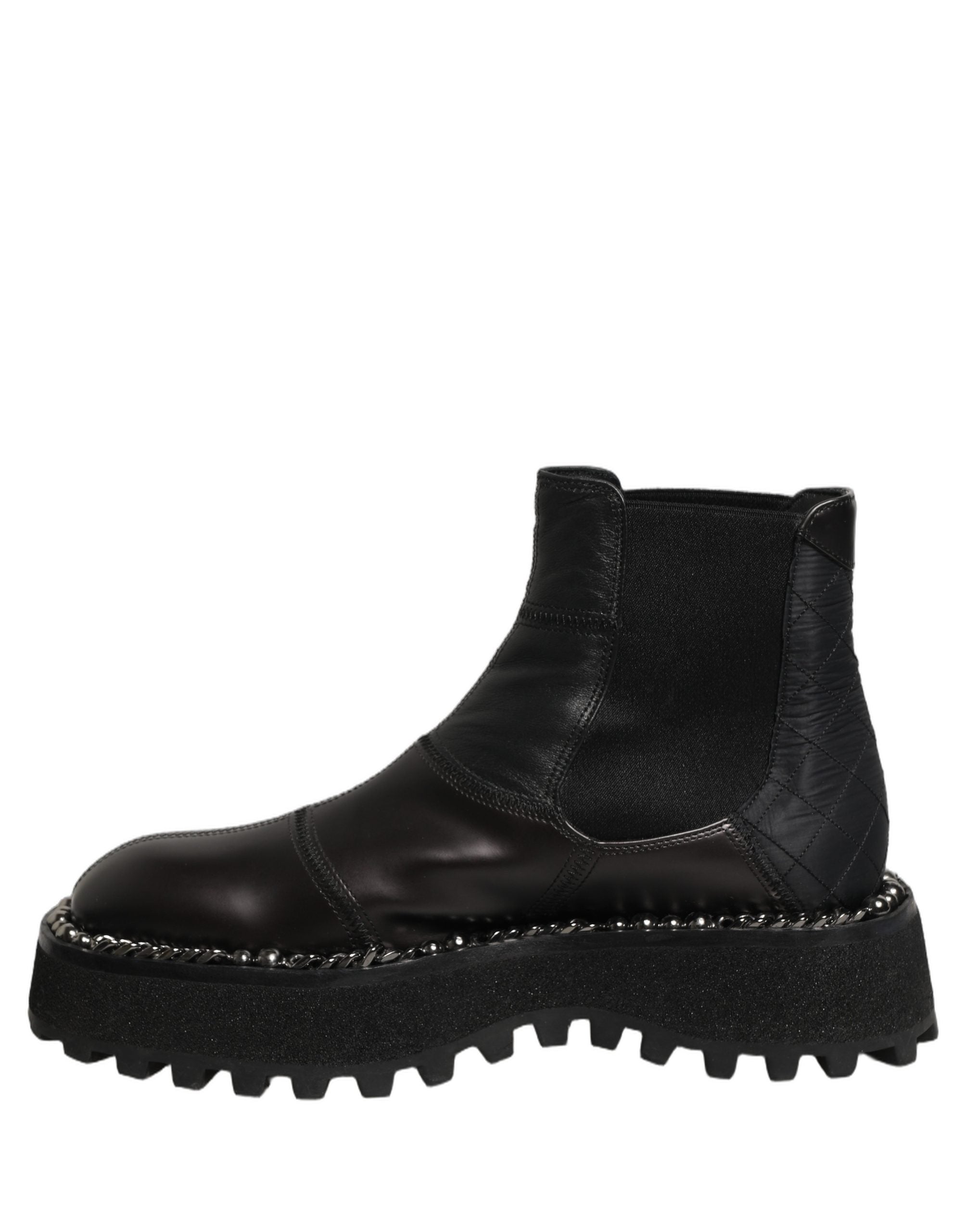 Dolce & Gabbana Schwarze Chelsea Boots aus Leder zum Schlüpfen