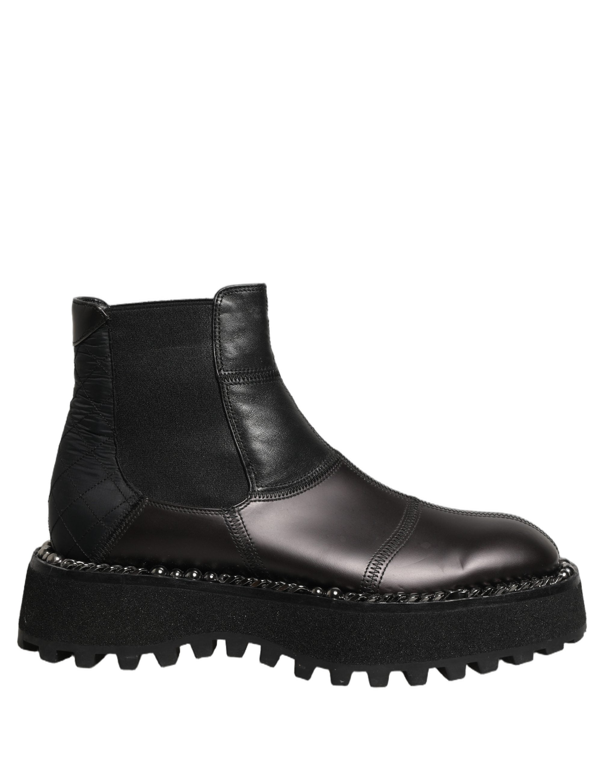 Dolce & Gabbana Schwarze Chelsea Boots aus Leder zum Schlüpfen