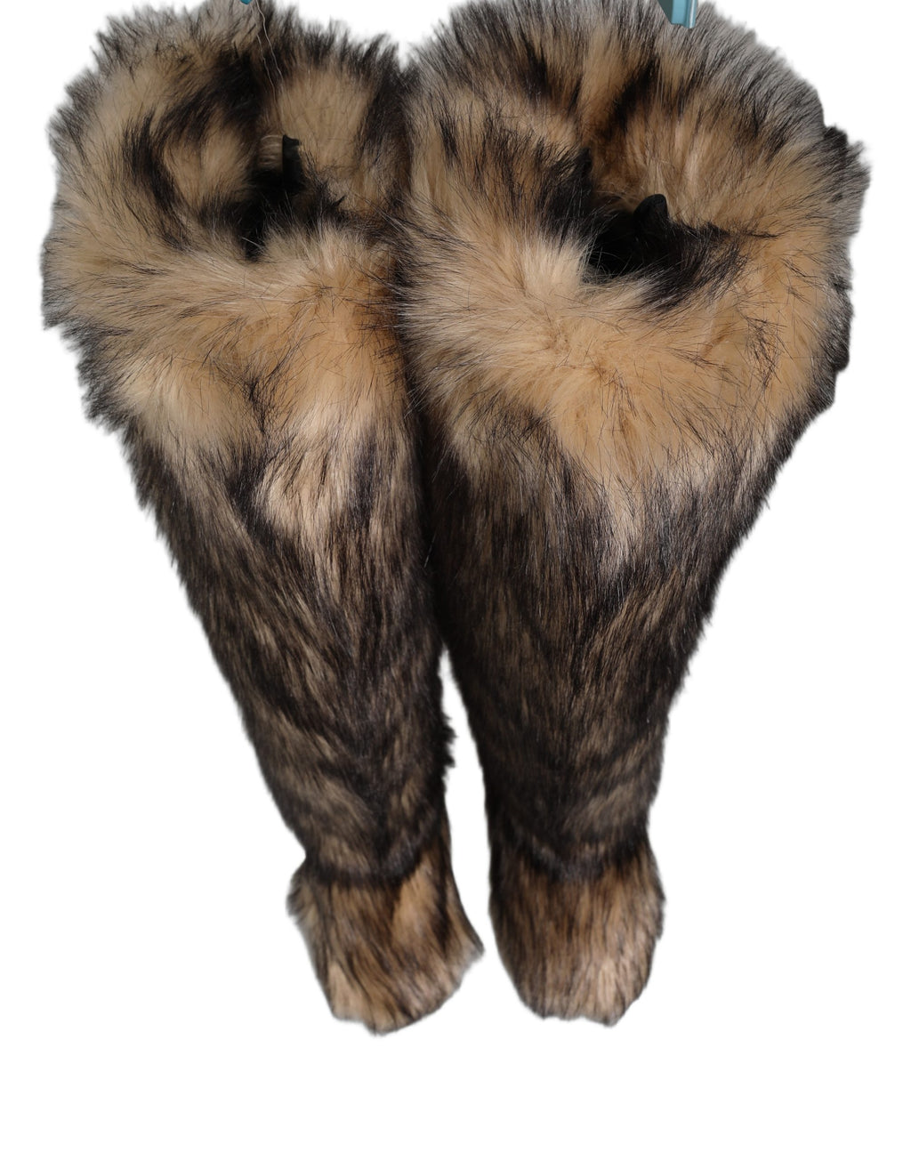 Dolce & Gabbana Braune Kunstfell-Skistiefel kniehoch