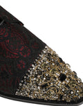 Dolce & Gabbana Schwarze Rote Verzierte Derby-Abendschuhe