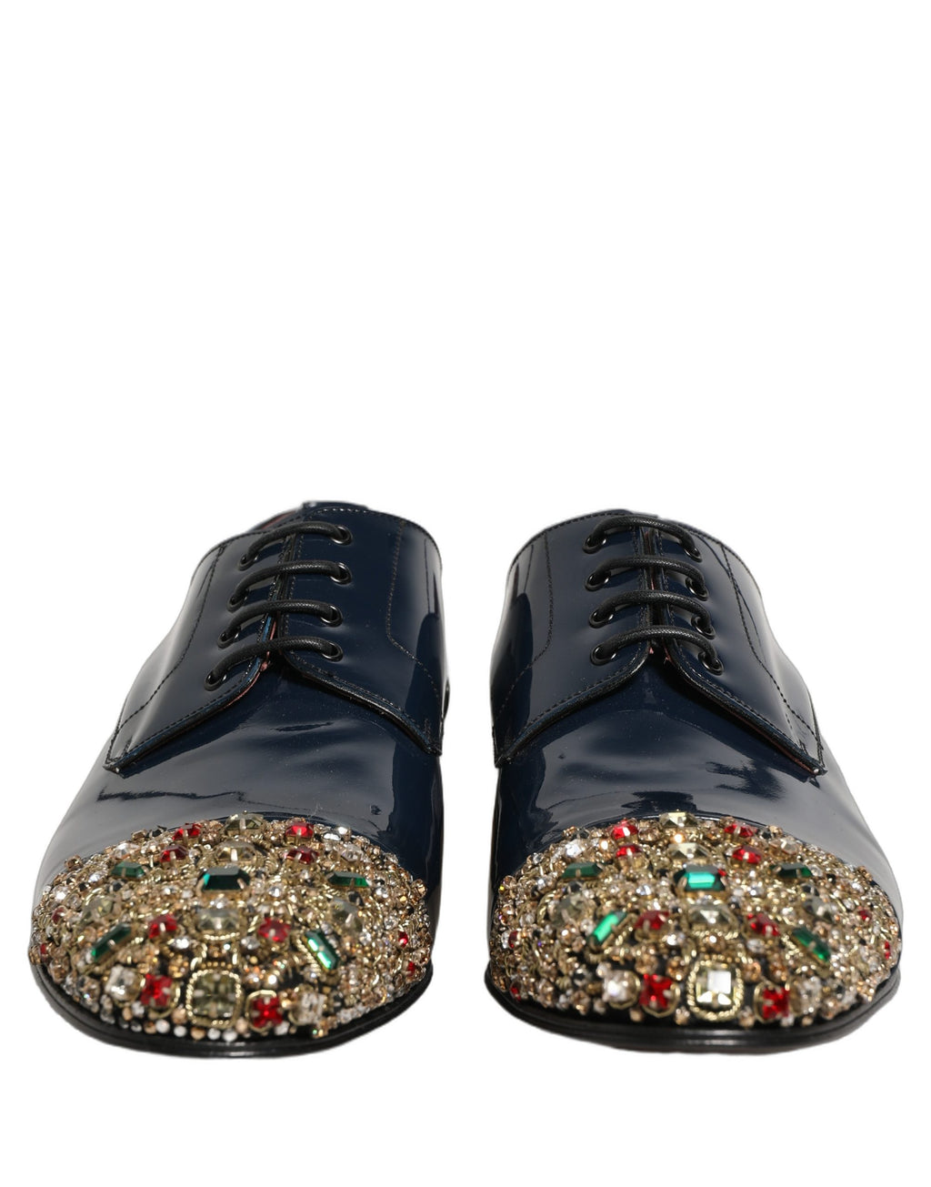 Dolce & Gabbana Blaue verzierte Herren-Derby-Anzugschuhe