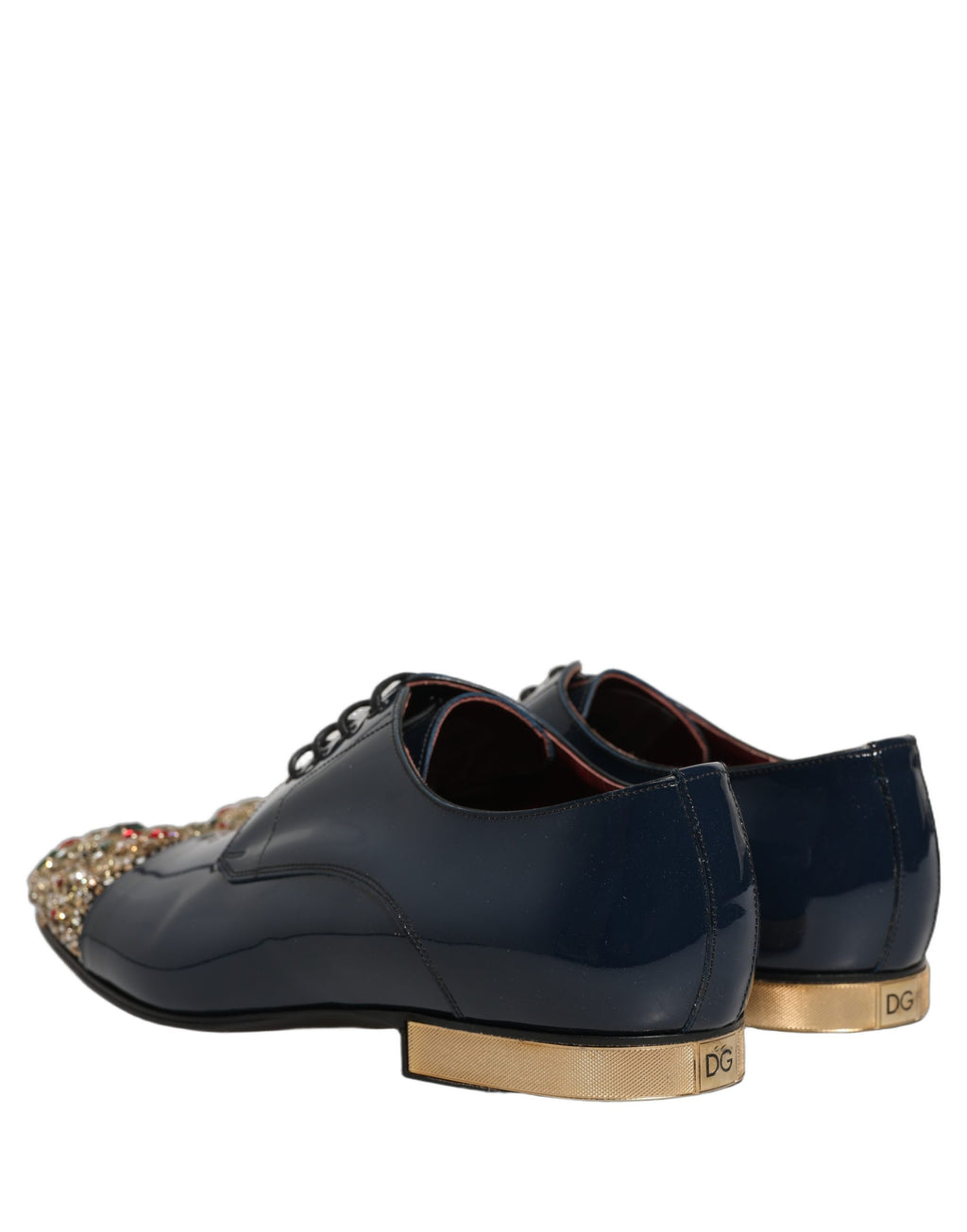 Dolce & Gabbana Blaue verzierte Herren-Derby-Anzugschuhe