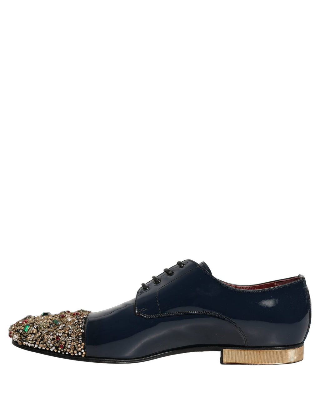 Dolce & Gabbana Blaue verzierte Herren-Derby-Anzugschuhe