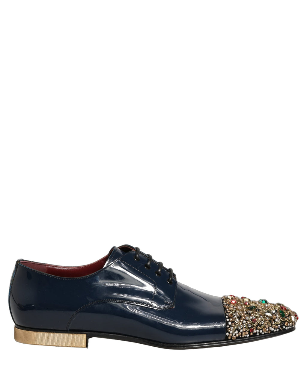 Dolce & Gabbana Blaue verzierte Herren-Derby-Anzugschuhe