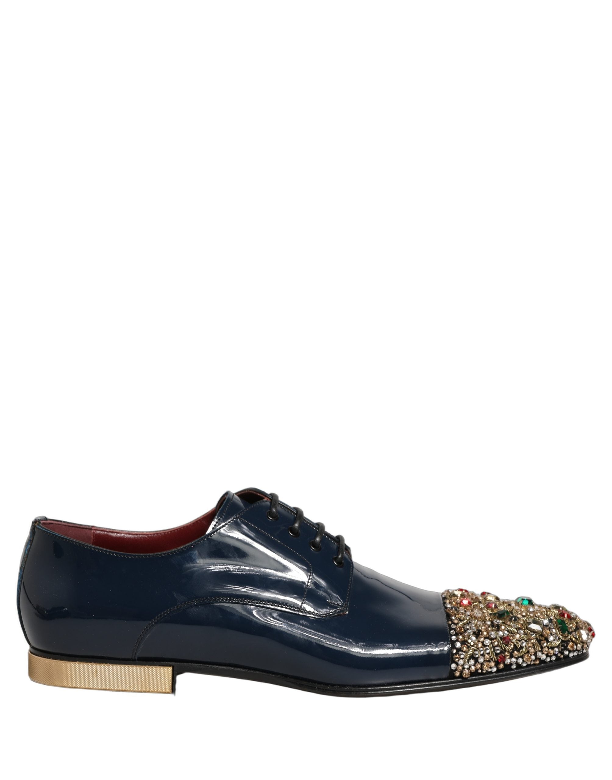 Dolce & Gabbana Blaue verzierte Herren-Derby-Anzugschuhe