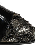 Dolce & Gabbana Schwarze verzierte Herren-Derby-Anzugschuhe