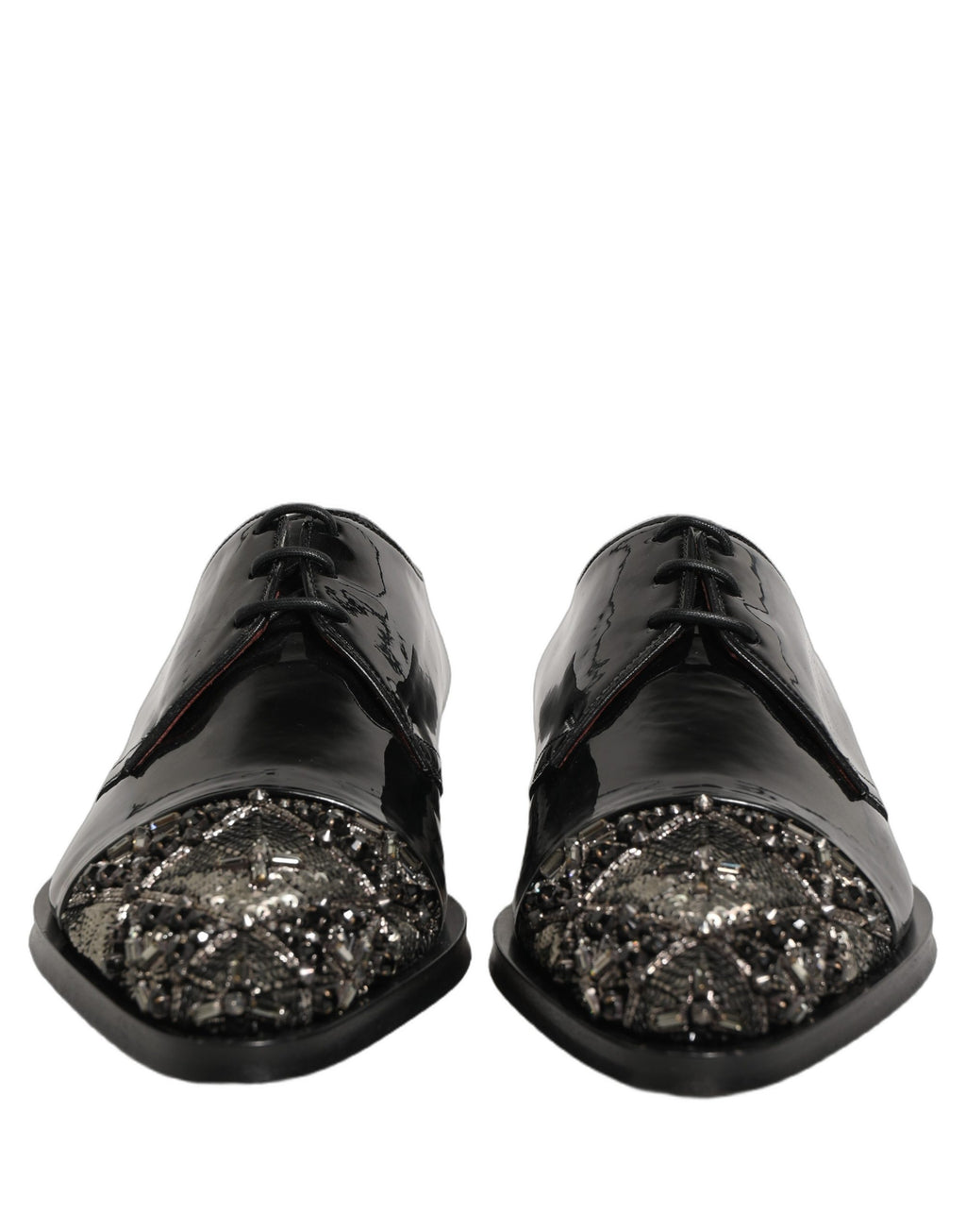 Dolce & Gabbana Schwarze verzierte Herren-Derby-Anzugschuhe