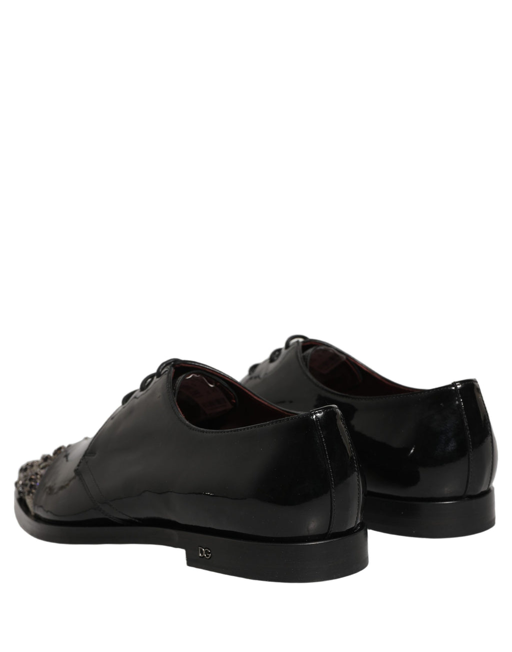Dolce & Gabbana Schwarze verzierte Herren-Derby-Anzugschuhe