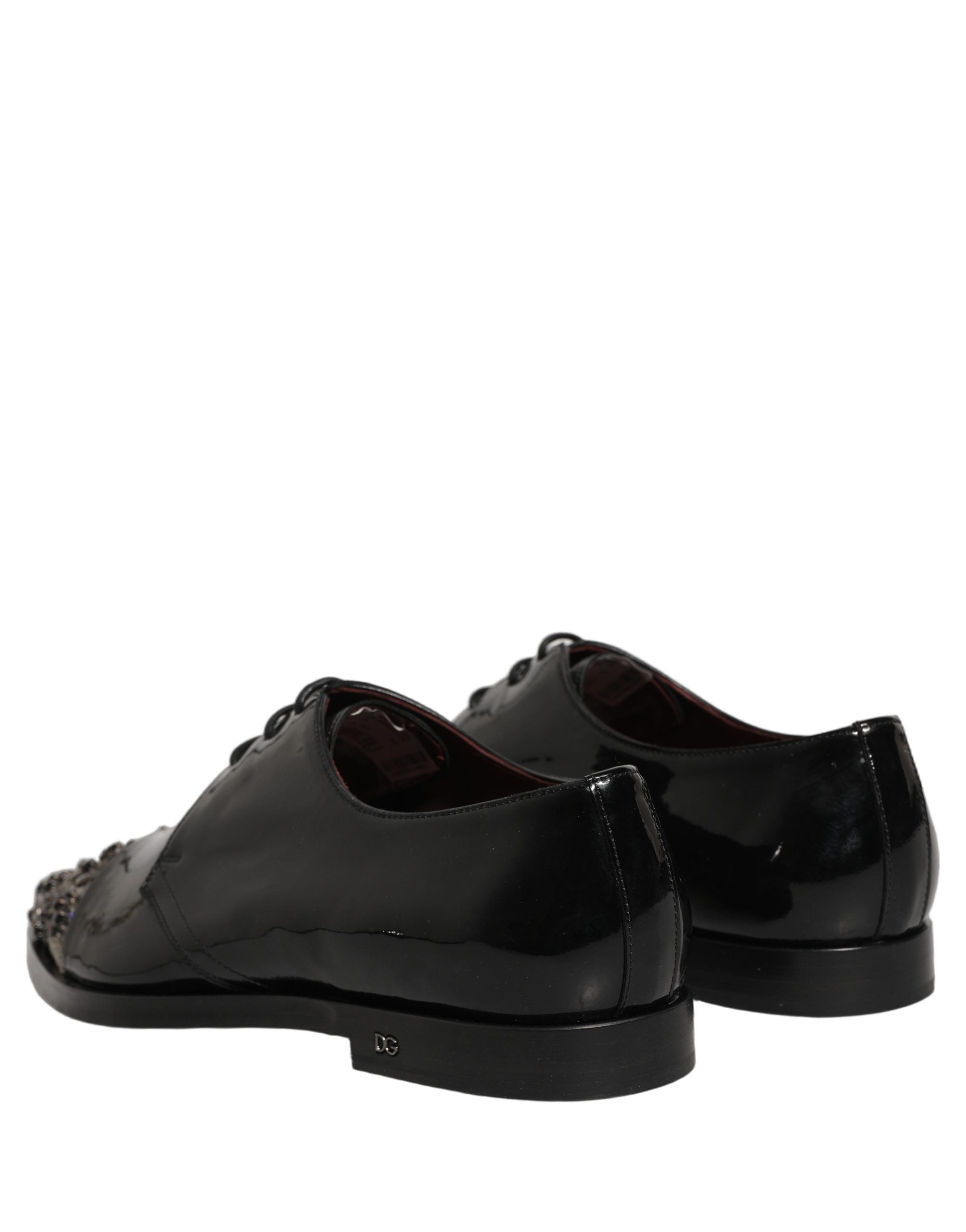 Dolce & Gabbana Schwarze verzierte Herren-Derby-Anzugschuhe
