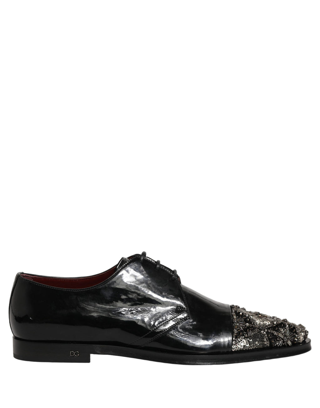 Dolce & Gabbana Schwarze verzierte Herren-Derby-Anzugschuhe