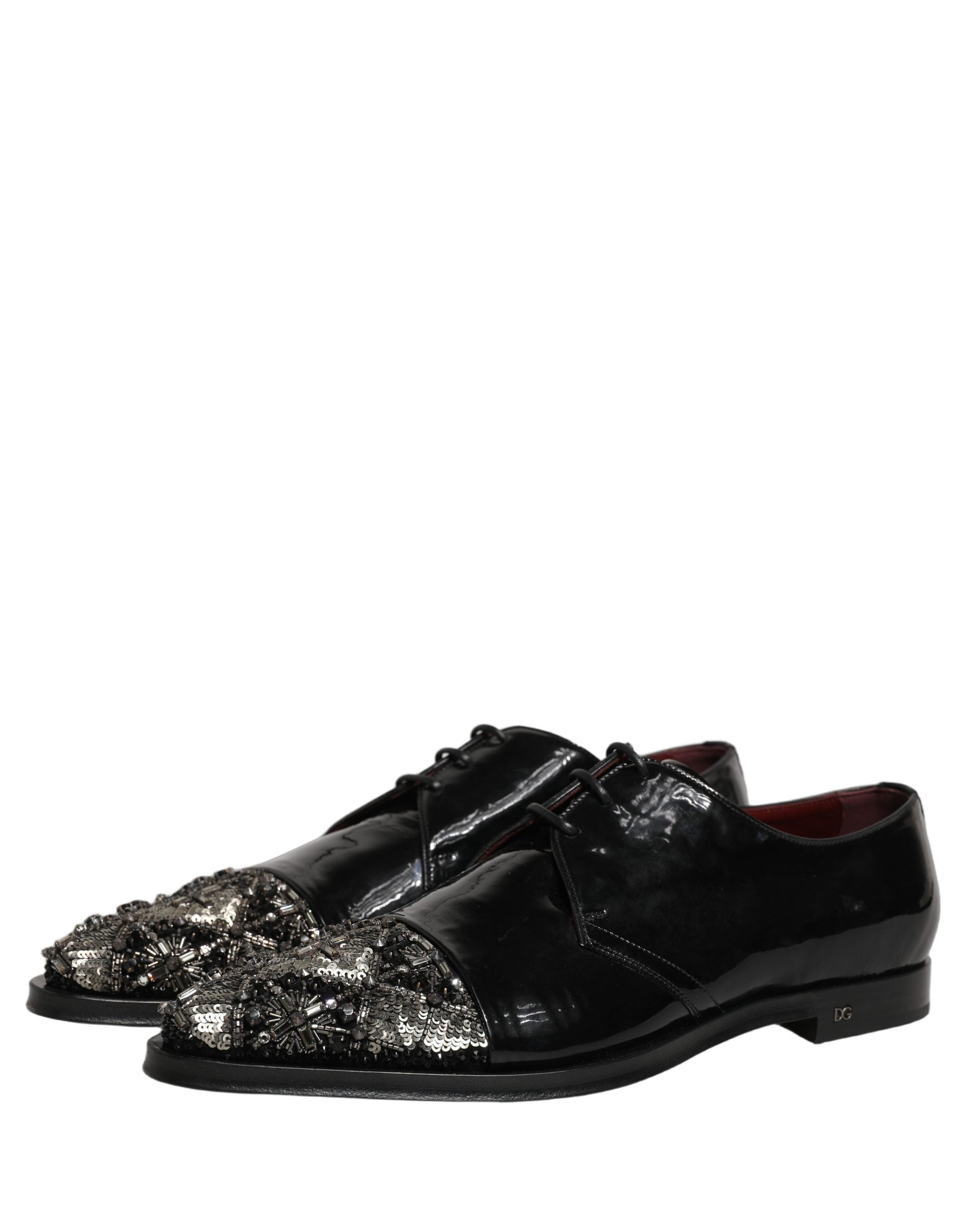 Dolce & Gabbana Schwarze verzierte Derby-Abendschuhe