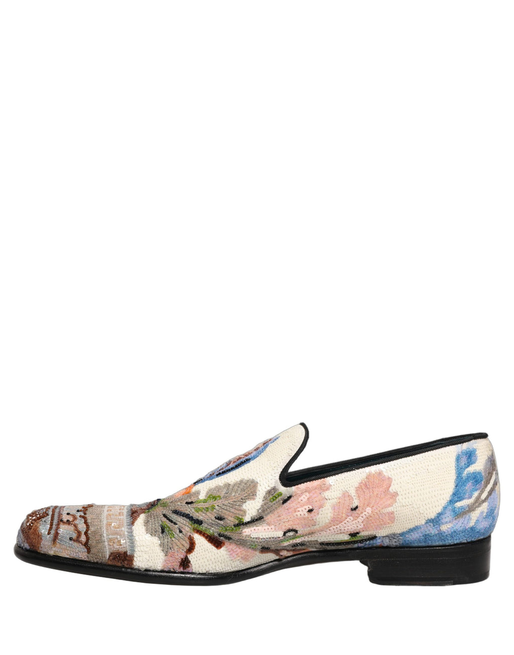 Dolce & Gabbana Multicolor Sequin Embroidered Loafers Shoes