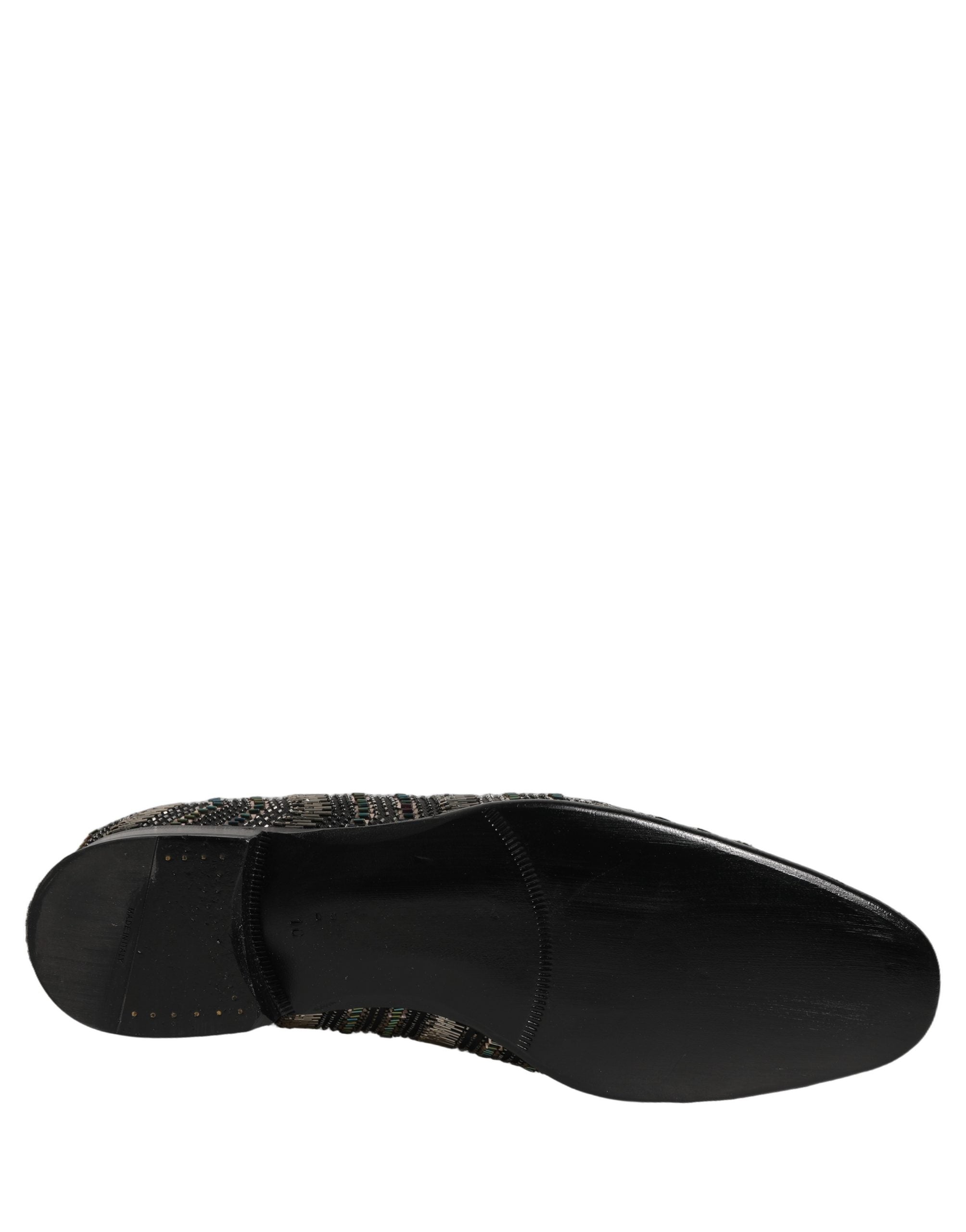 Dolce & Gabbana Schwarze Loafer mit silbernen Verzierungen