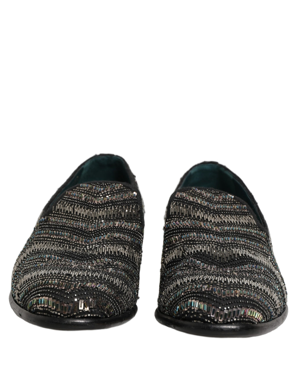 Dolce & Gabbana Schwarze Loafer mit silbernen Verzierungen