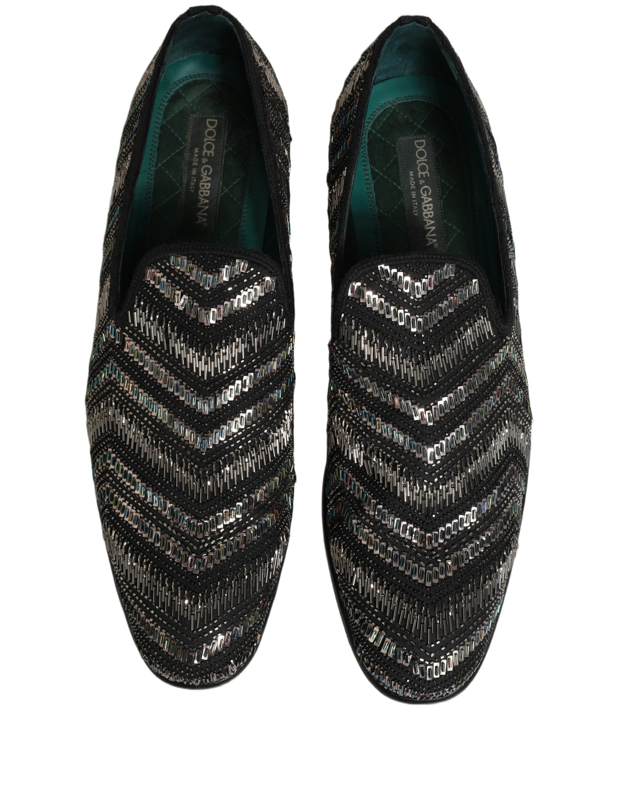 Dolce & Gabbana Schwarze Loafer mit silbernen Verzierungen