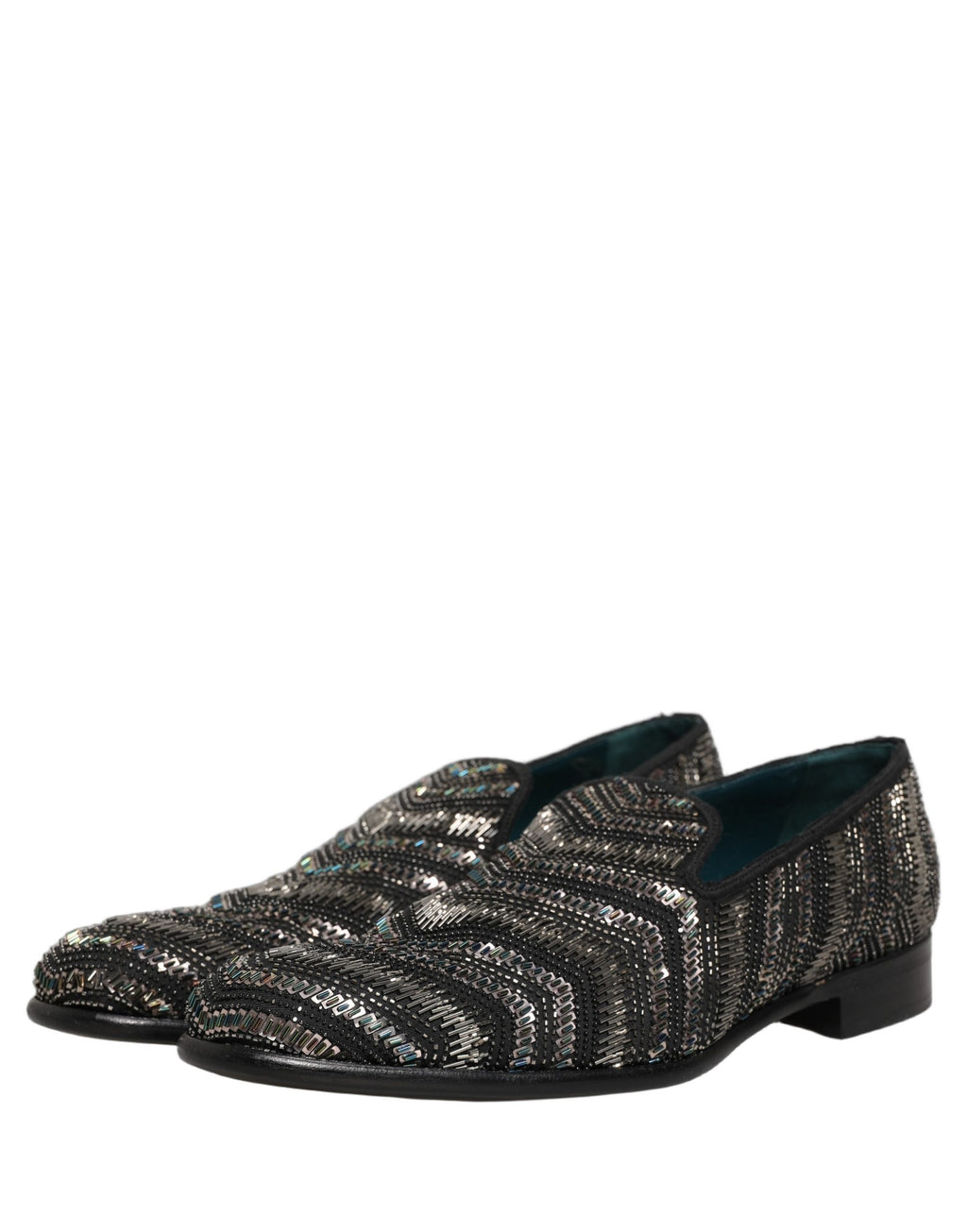 Dolce & Gabbana Schwarze Loafer mit silbernen Verzierungen