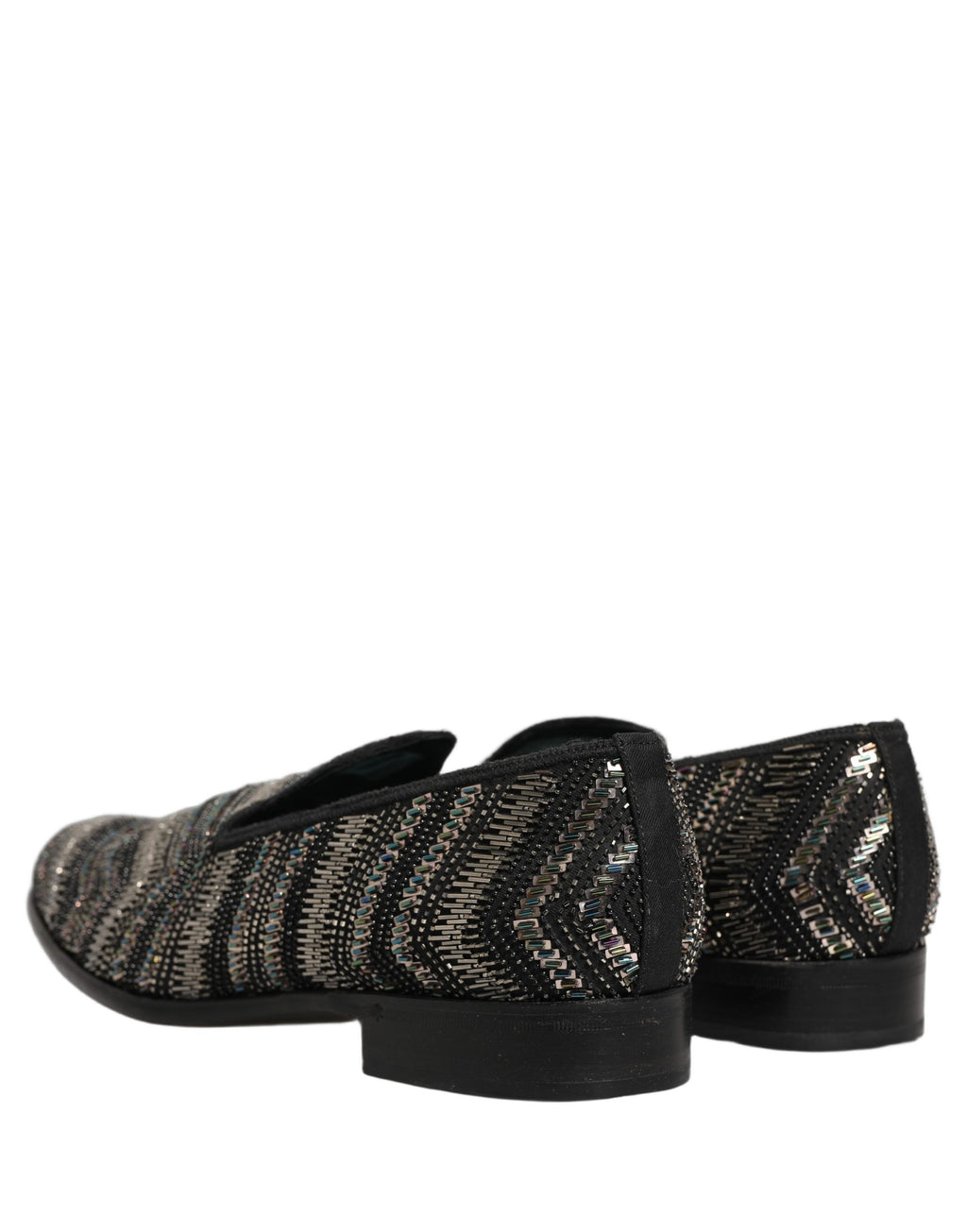 Dolce & Gabbana Schwarze Loafer mit silbernen Verzierungen