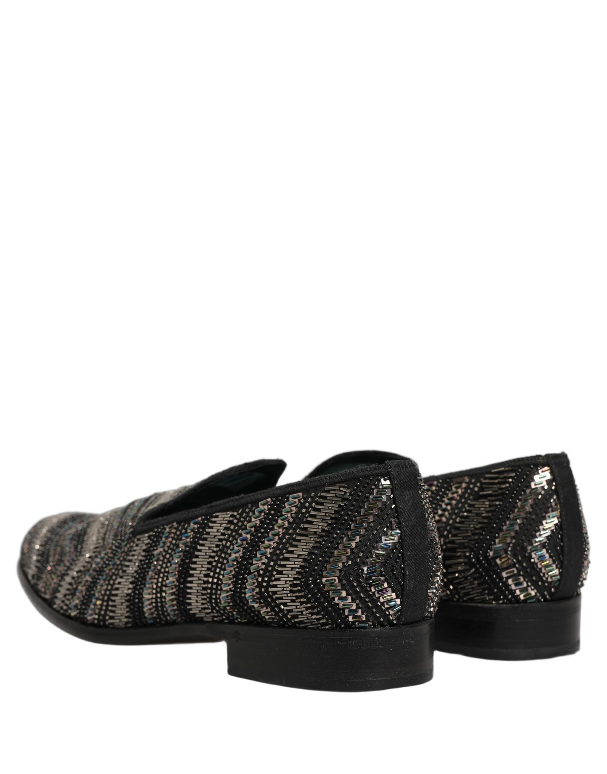 Dolce & Gabbana Schwarze Loafer mit silbernen Verzierungen