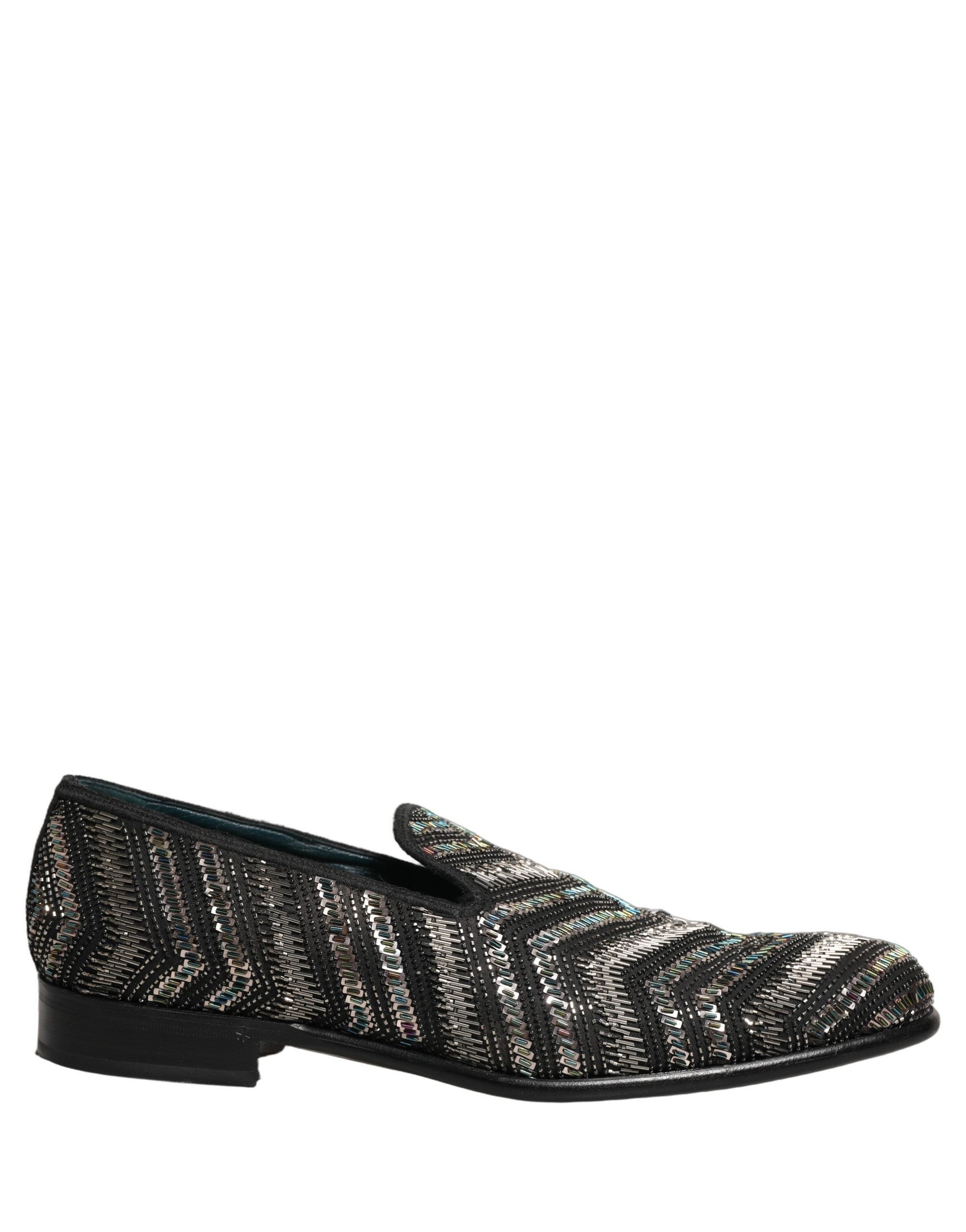 Dolce & Gabbana Schwarze Loafer mit silbernen Verzierungen