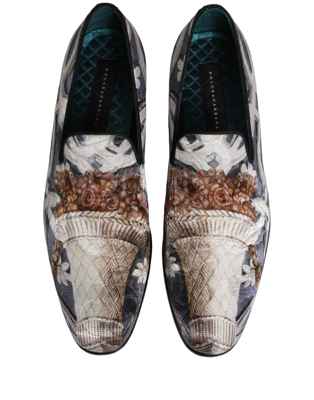 Dolce & Gabbana Multicolor Floral Tapestry Embroidery Loafer Shoes