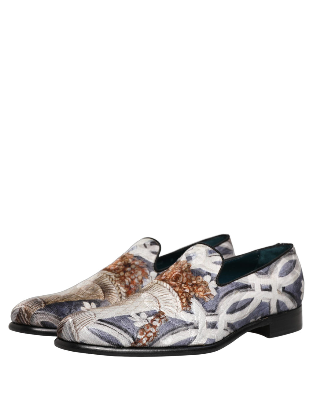 Dolce & Gabbana Multicolor Floral Tapestry Embroidery Loafer Shoes