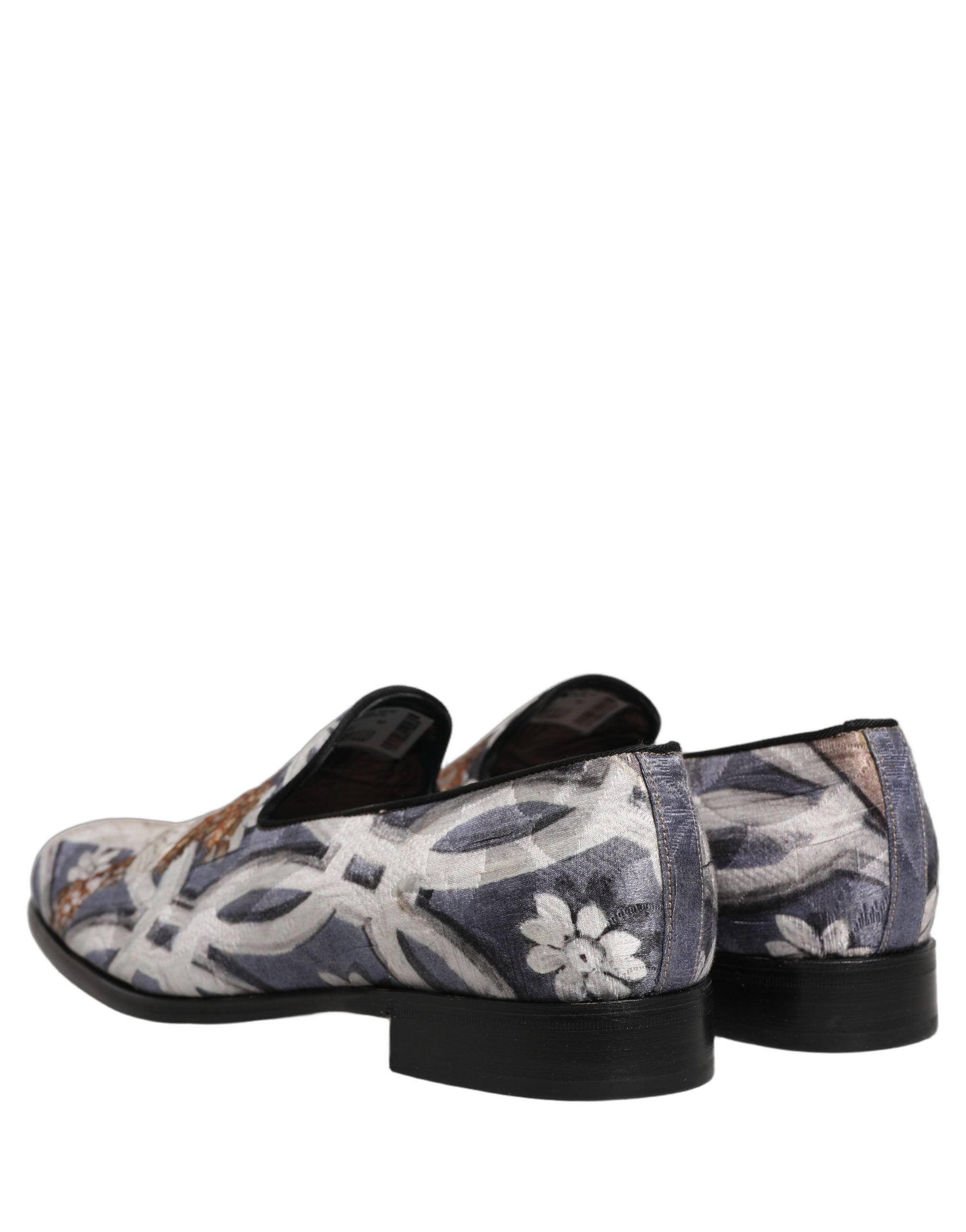 Dolce & Gabbana Multicolor Floral Tapestry Embroidery Loafer Shoes