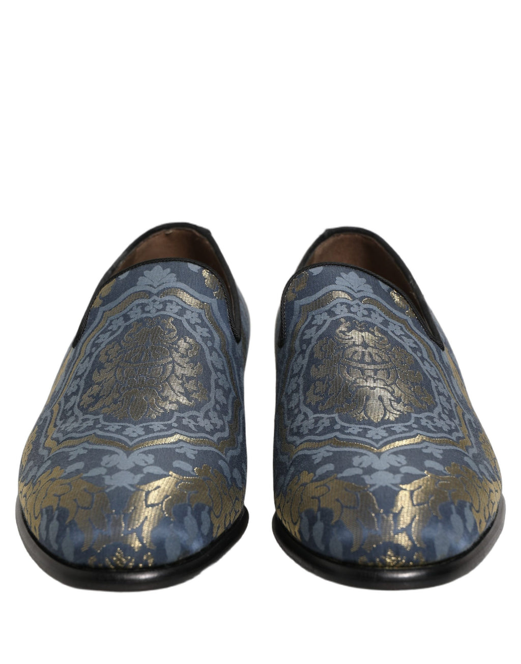 Dolce & Gabbana Blaue Blumen-Brocade-Slipper-Loafer