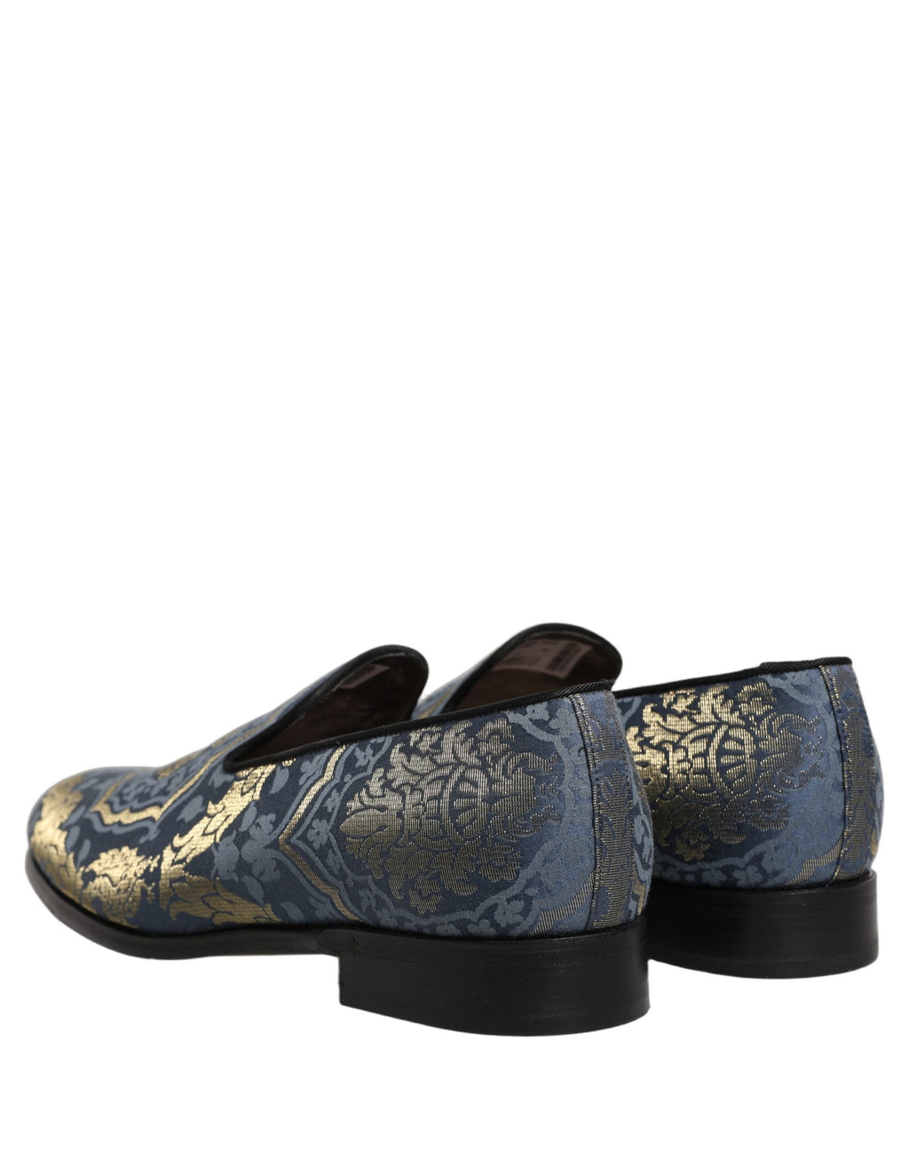 Dolce & Gabbana Blaue Blumen-Brocade-Slipper-Loafer