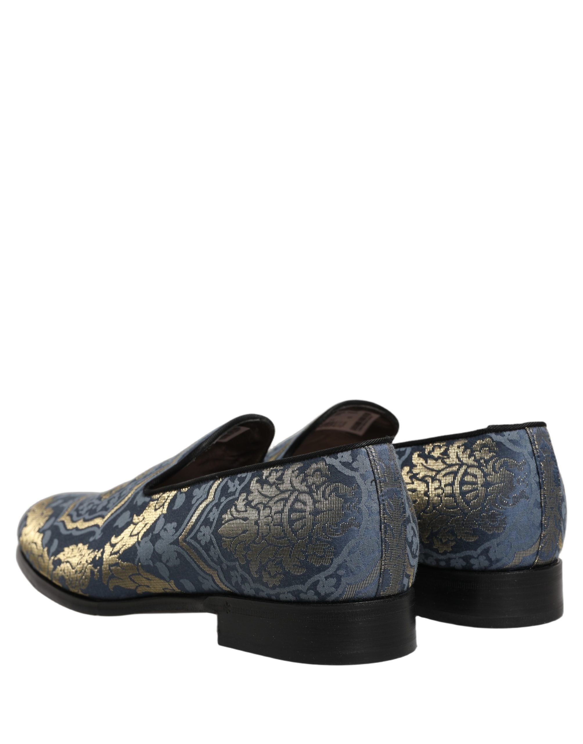 Dolce & Gabbana Blaue Blumen-Brocade-Slipper-Loafer
