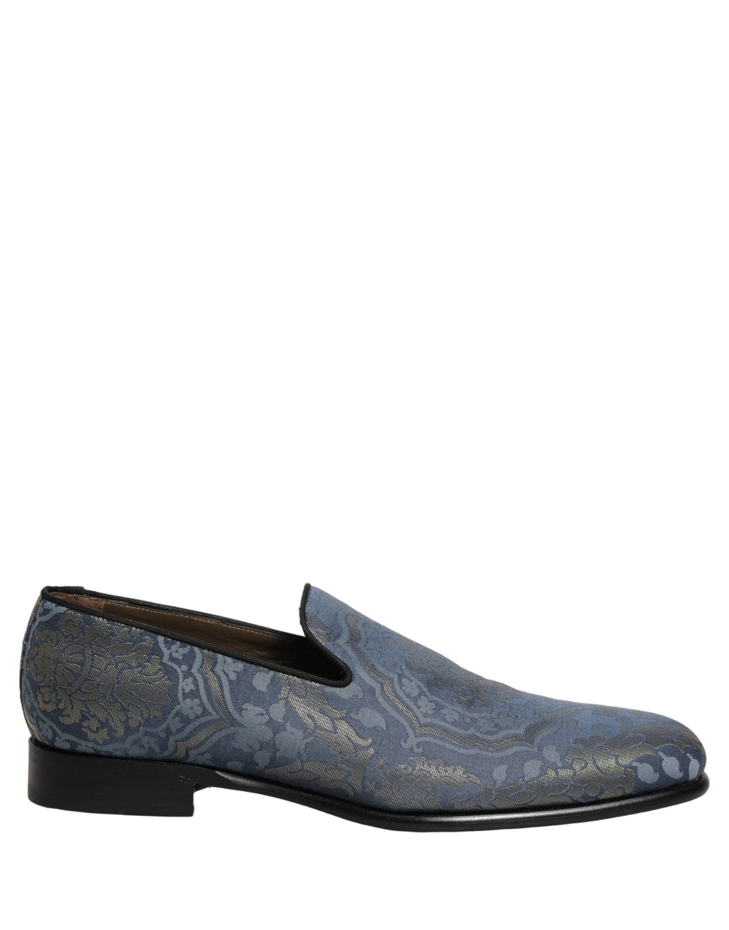 Dolce & Gabbana Blaue Blumen-Brocade-Slipper-Loafer