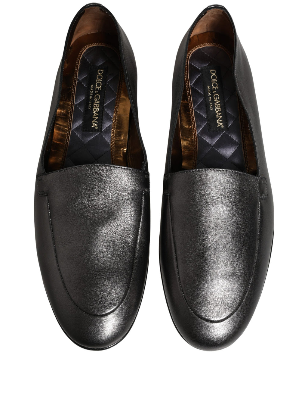 Dolce & Gabbana Silberne DG Logo Loafer aus Leder