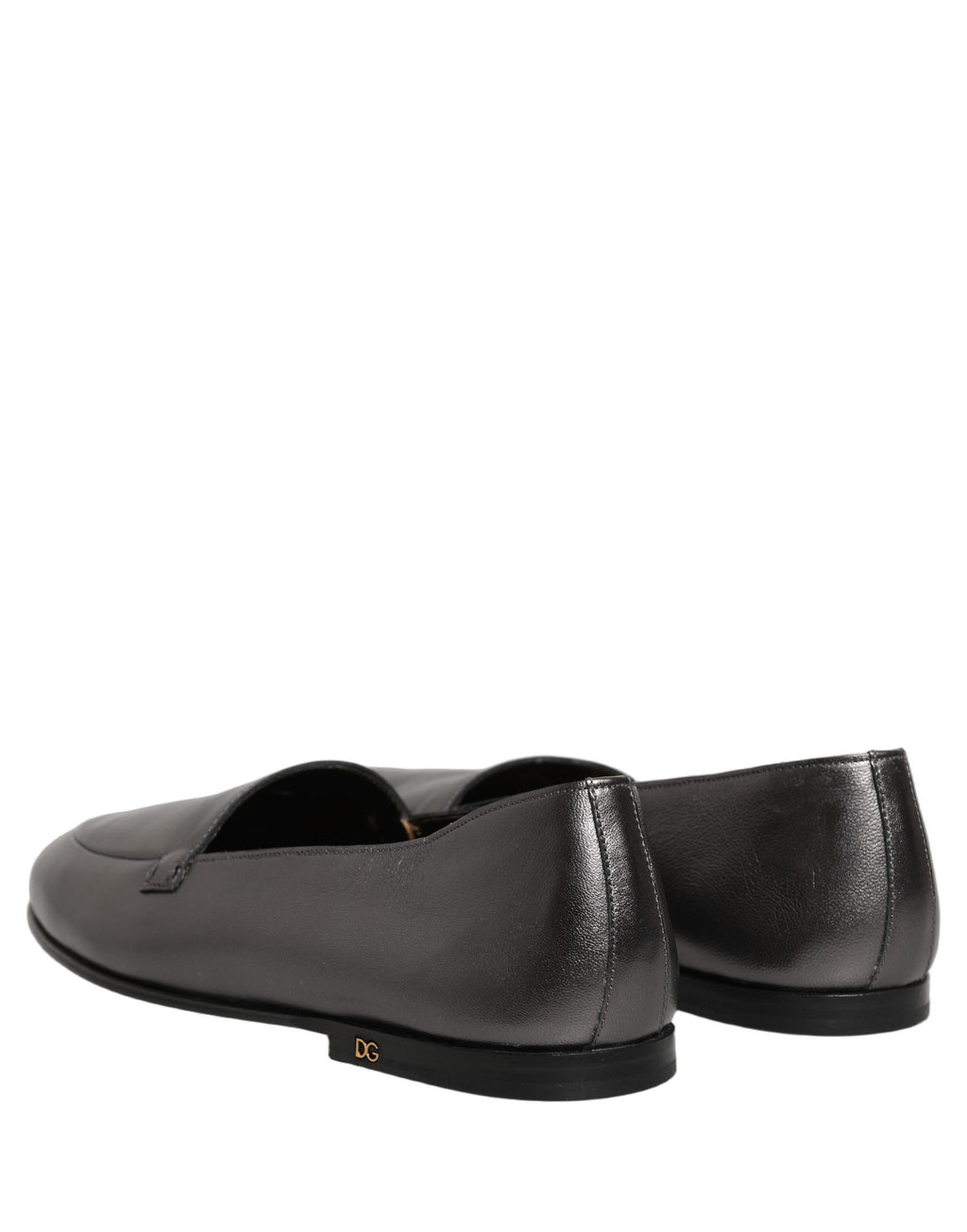 Dolce & Gabbana Silberne DG Logo Loafer aus Leder